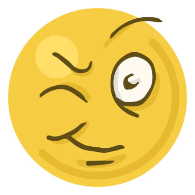 a smiley face with eyes closed