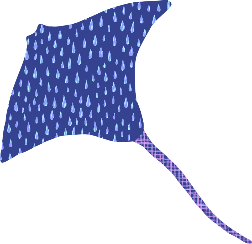 a blue umbrella with rain drops on it