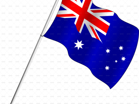 an australian flag on a white background