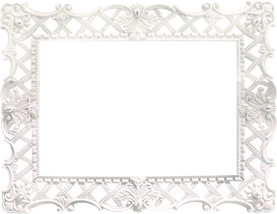 an ornate frame with a white background