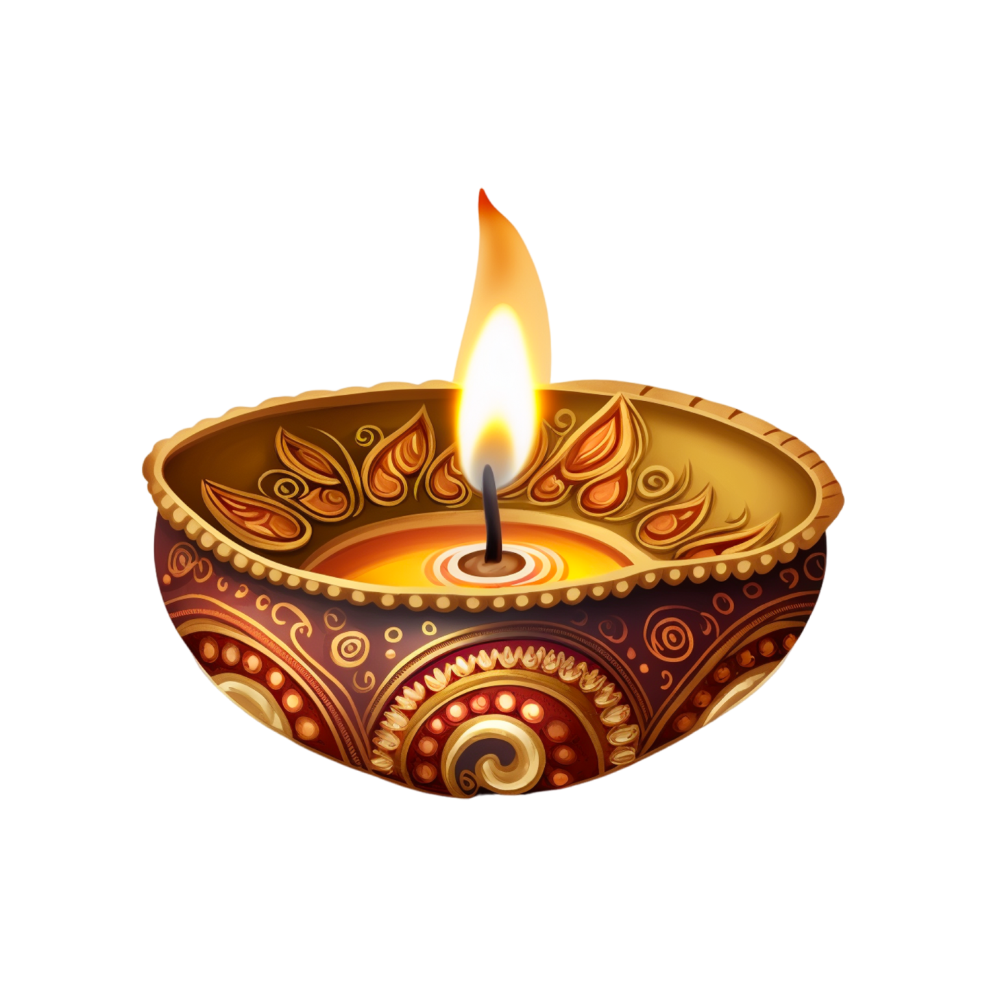 an oil lamp on a white background