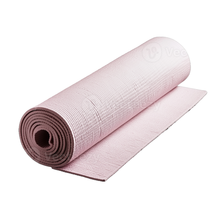 a roll of yoga mat on a white background