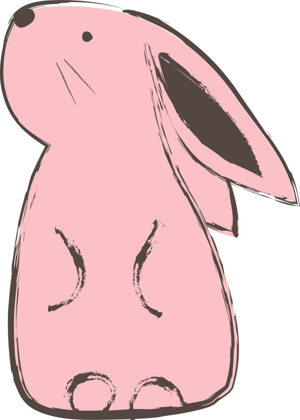 a pink rabbit on a white background