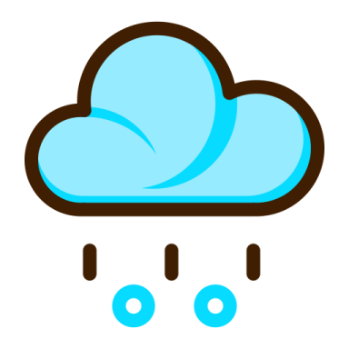 an icon of a cloud with rain