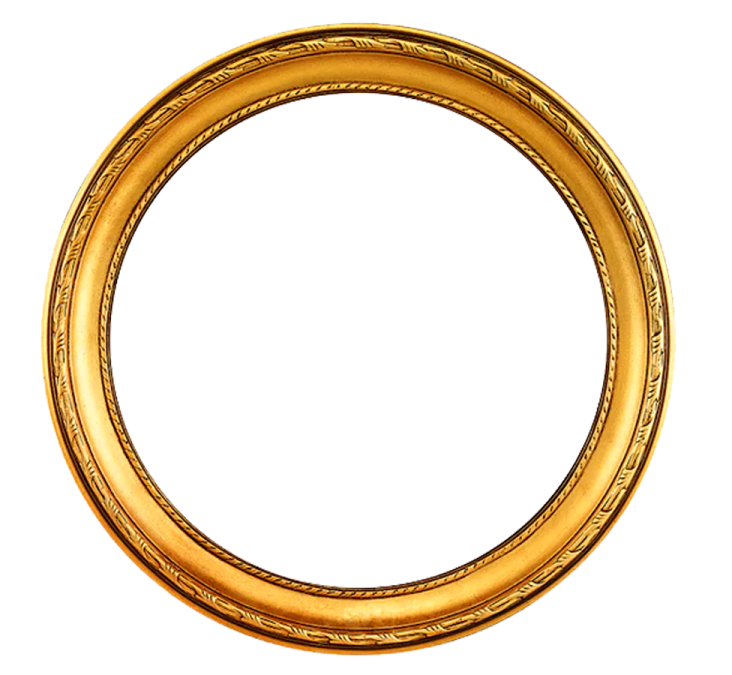 a gold ring on a white background