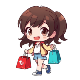 a girl carrying shopping bags