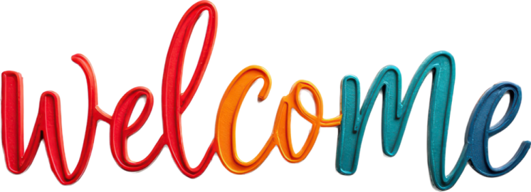 a colorful welcome sign with the word welcome