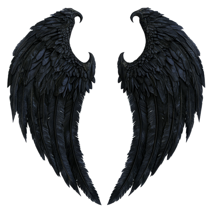 two black wings on a white background
