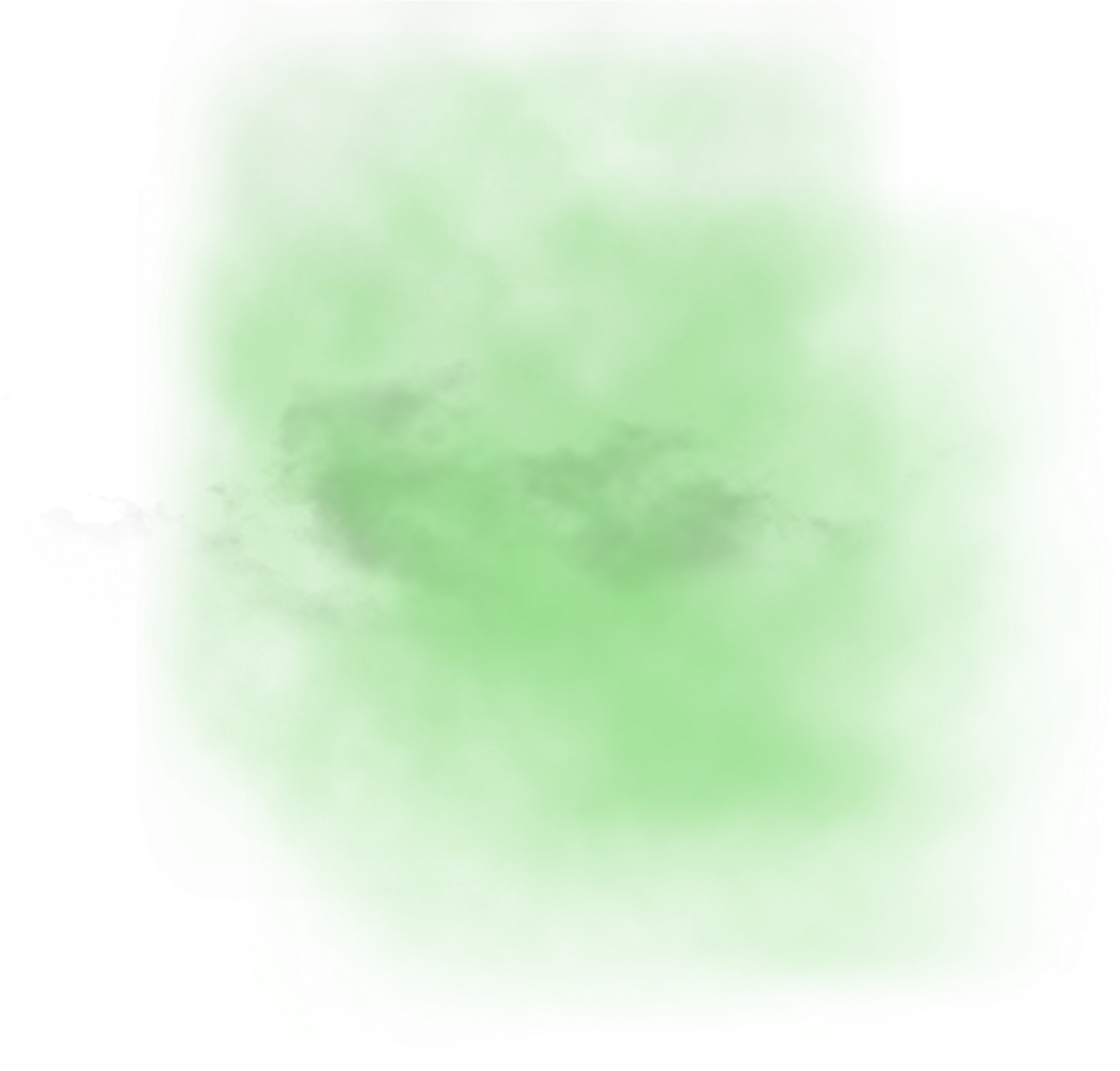 a green smoke cloud on white background