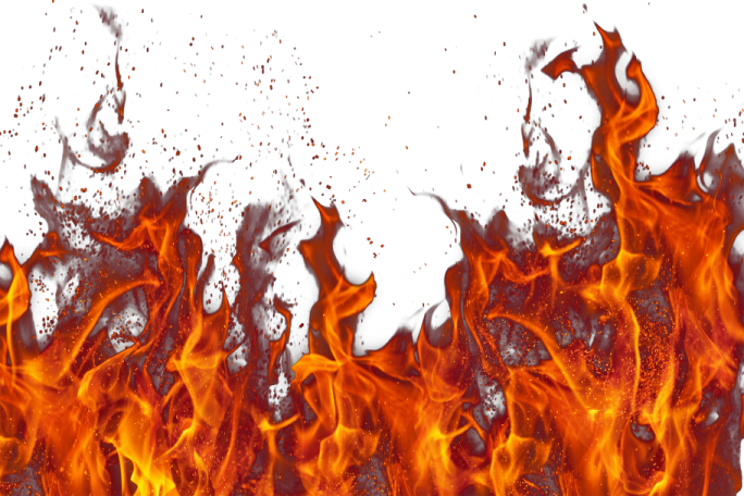 fire on a white background