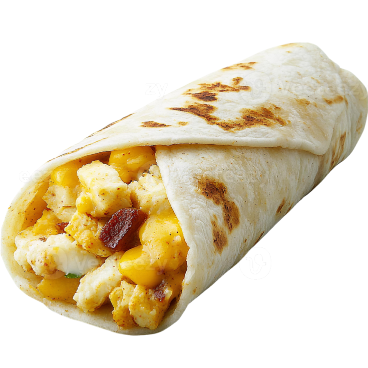 a burritoa filled with eggs and cheese