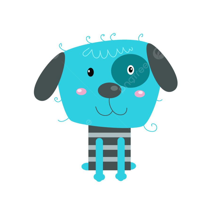 a blue dog with black and white stripes on its face