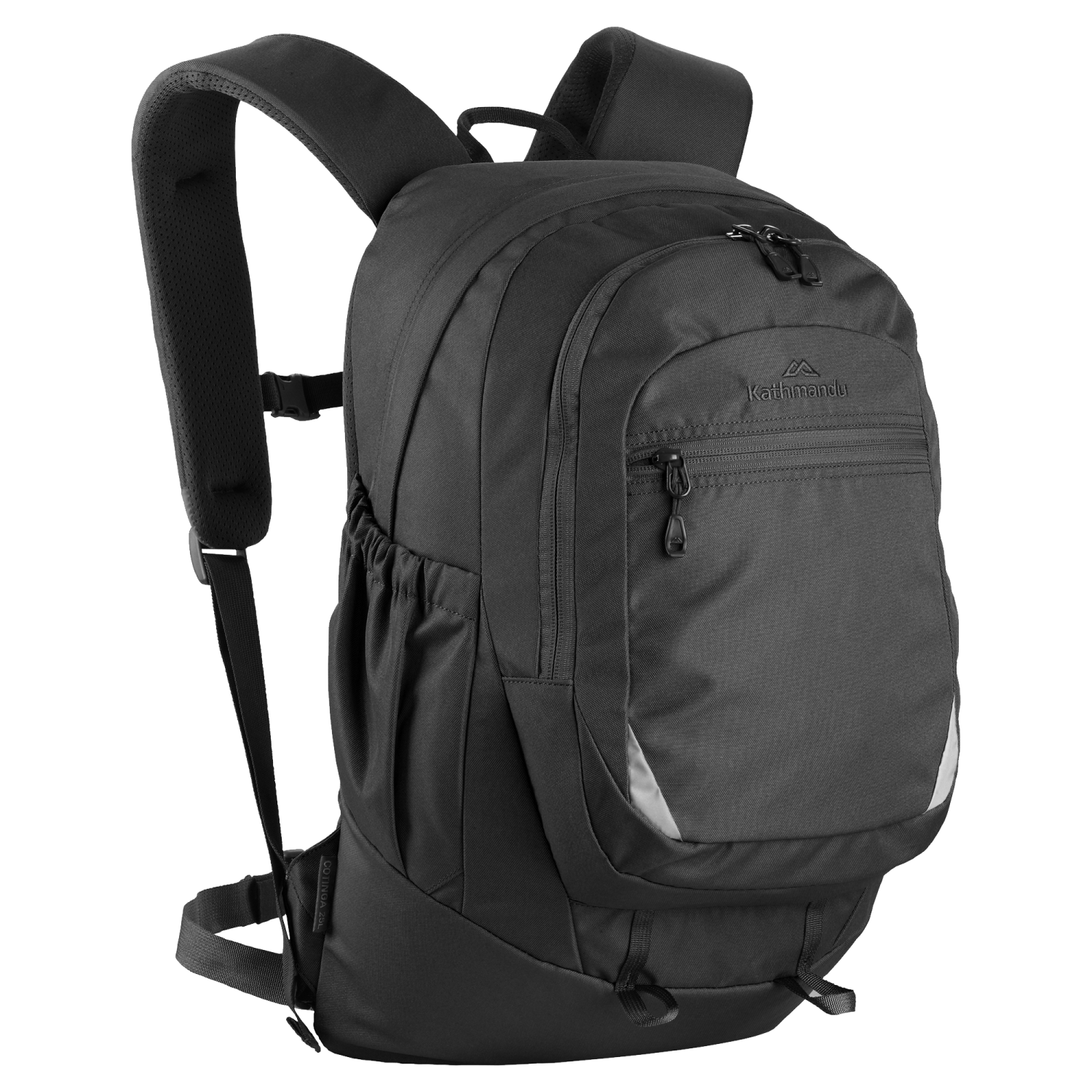 a black backpack on a white background
