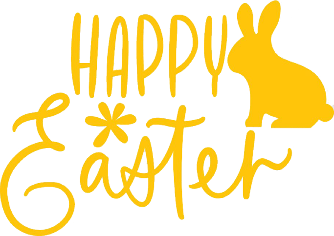 a happy easter bunny sitting on the ground