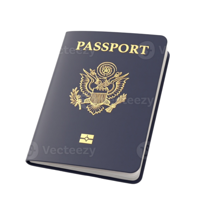 a passport on a white background