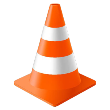 an orange and white traffic cone