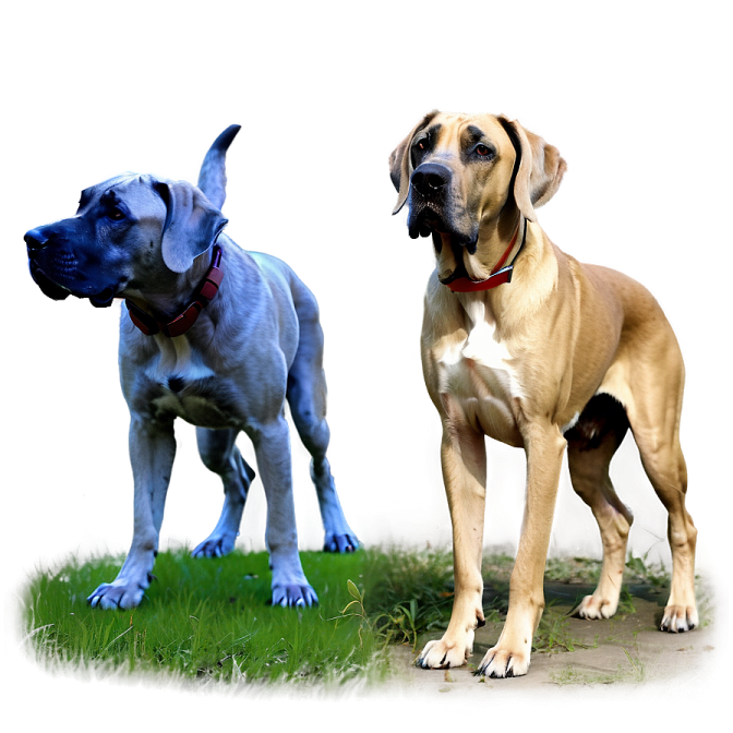 two dogs standing next to each other dog