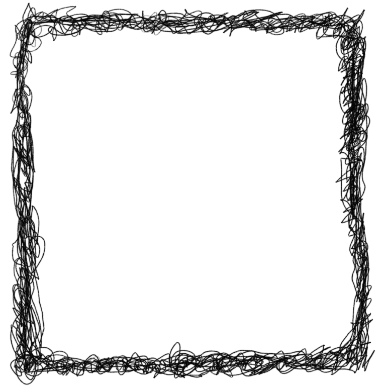 a black and white drawing of a square frame