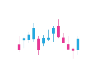 a blue and pink chart on a white background