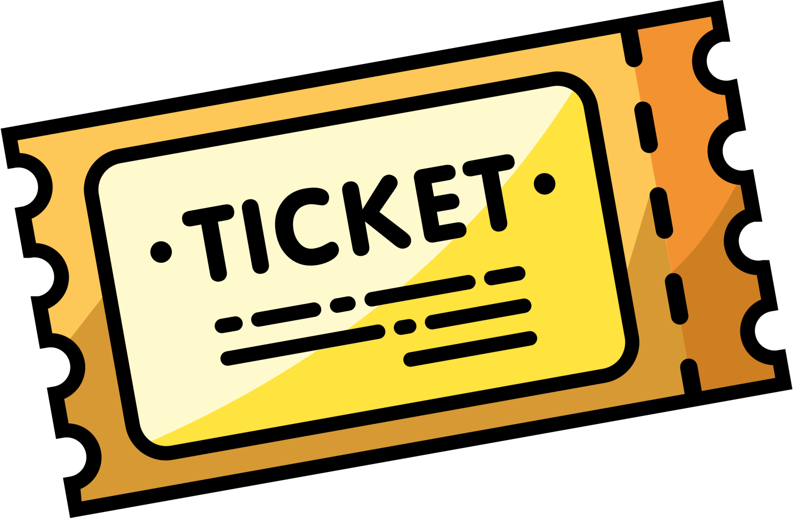 a ticket with the word ticket on it