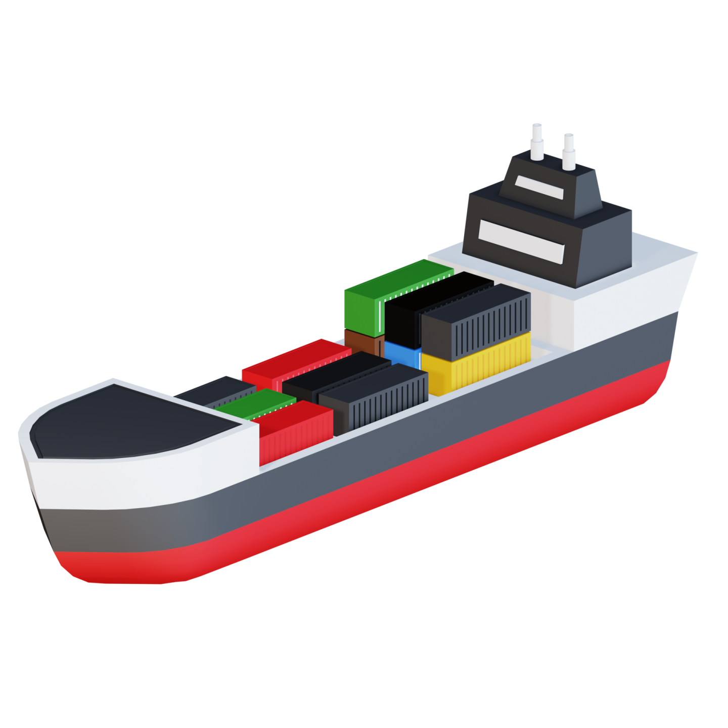 a container ship with containers on it