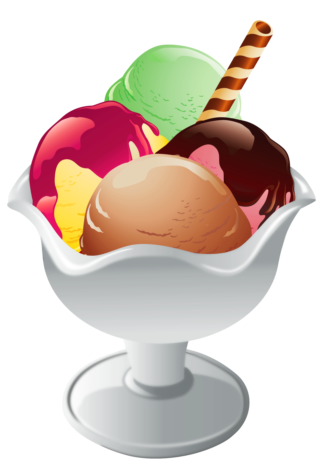 a bowl of ice cream and an apple