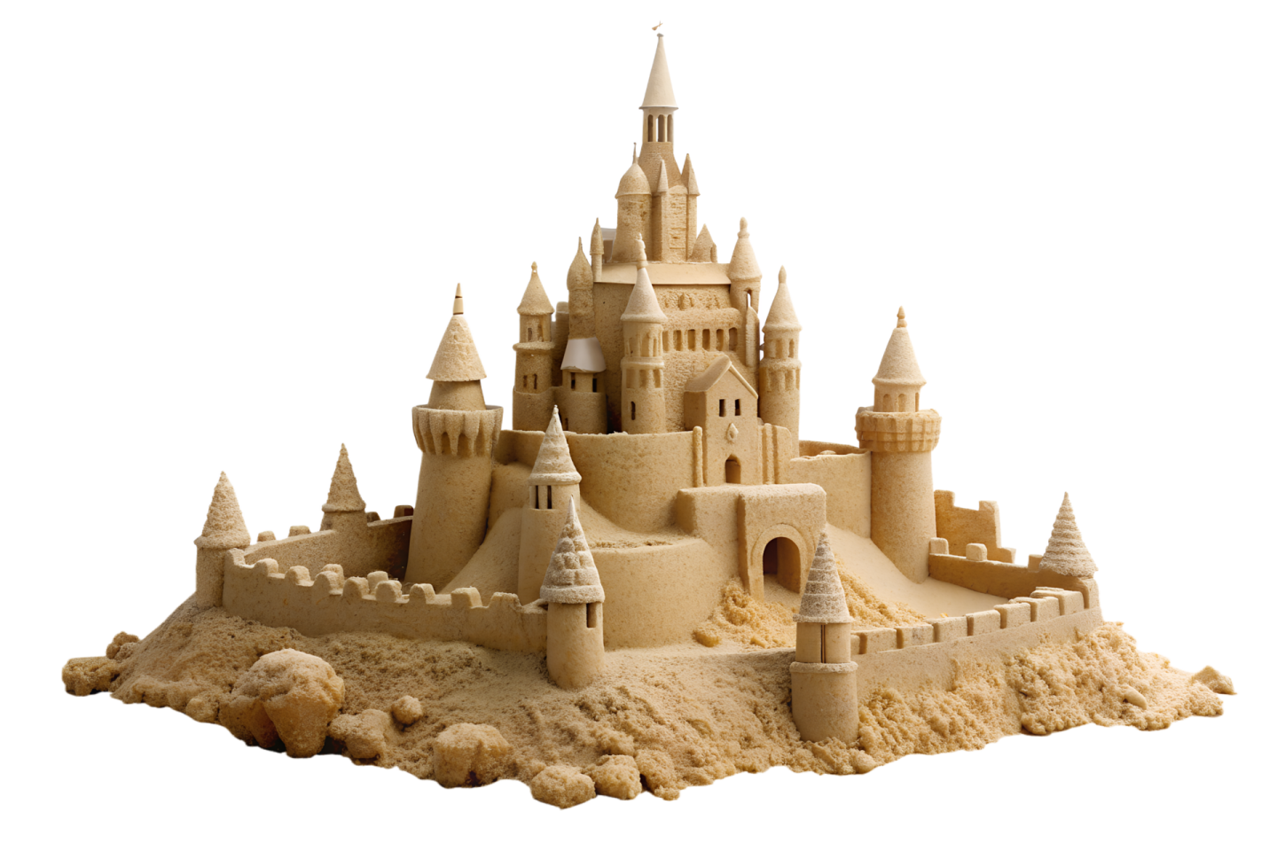 sand castle on a white background
