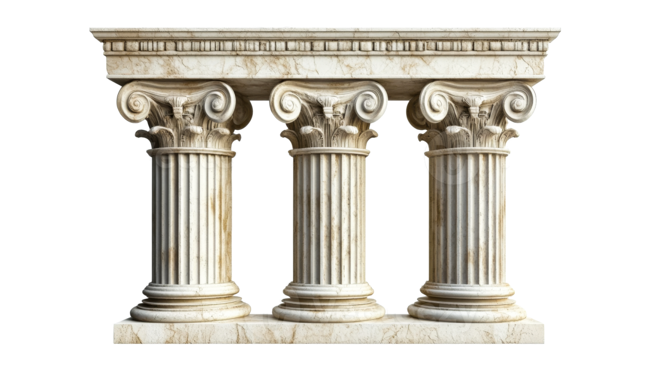 a pair of antique white marble columns