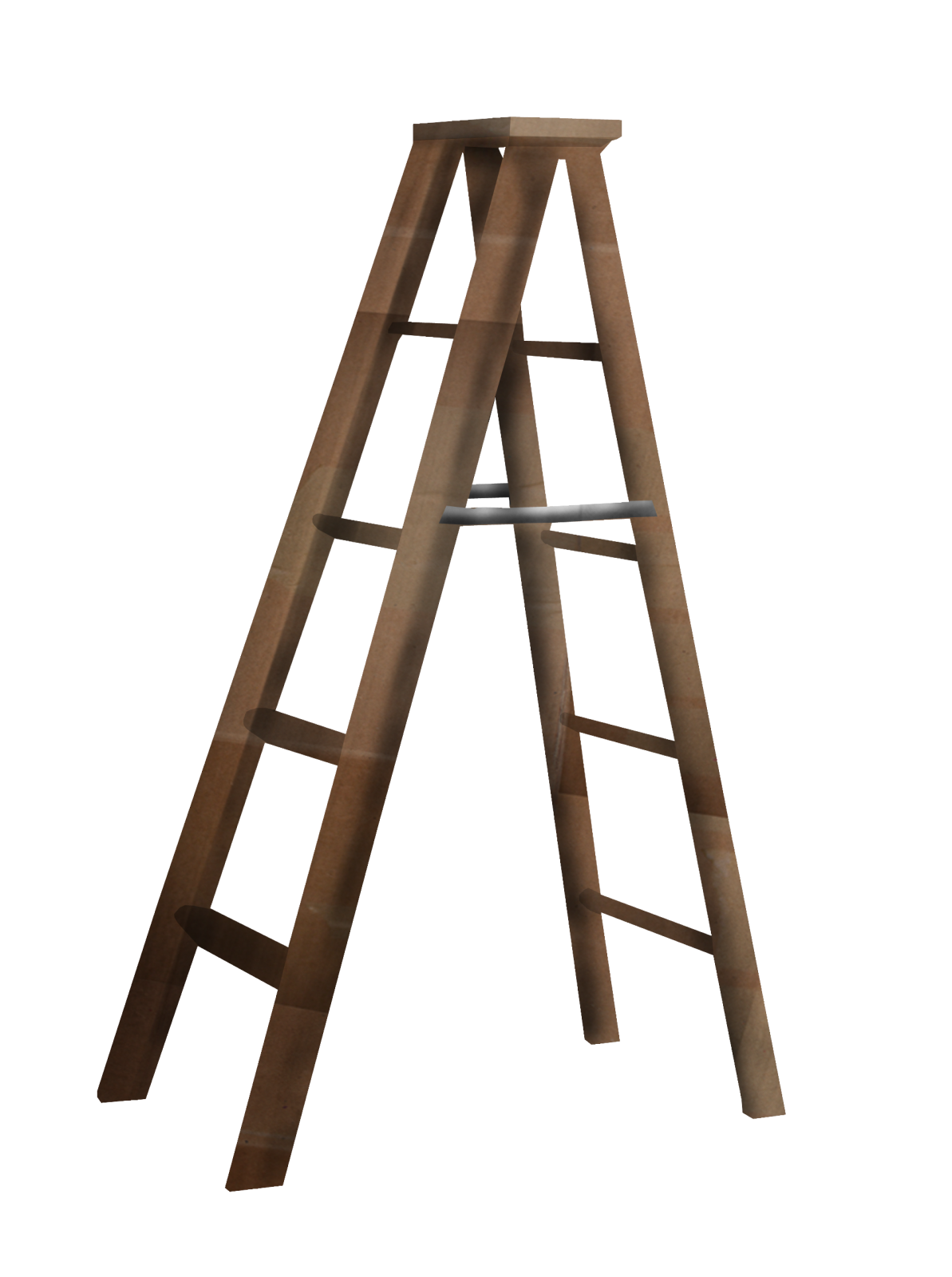 a wooden ladder on a white background