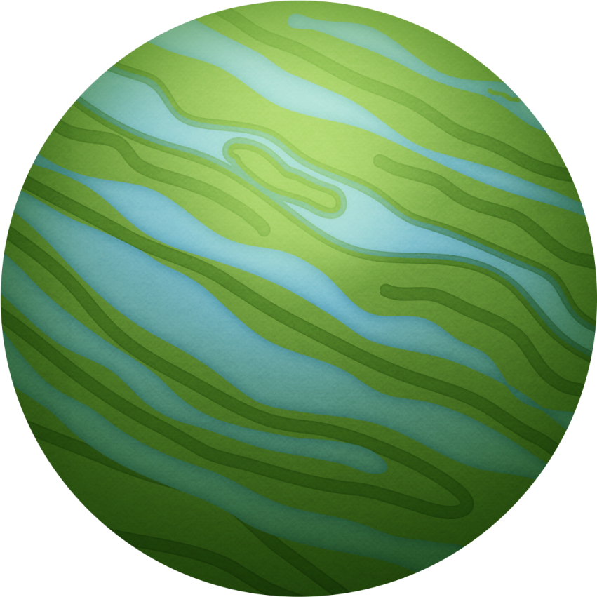 a green and blue striped ball