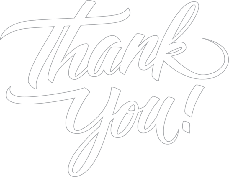 a white thank card with the words thank you