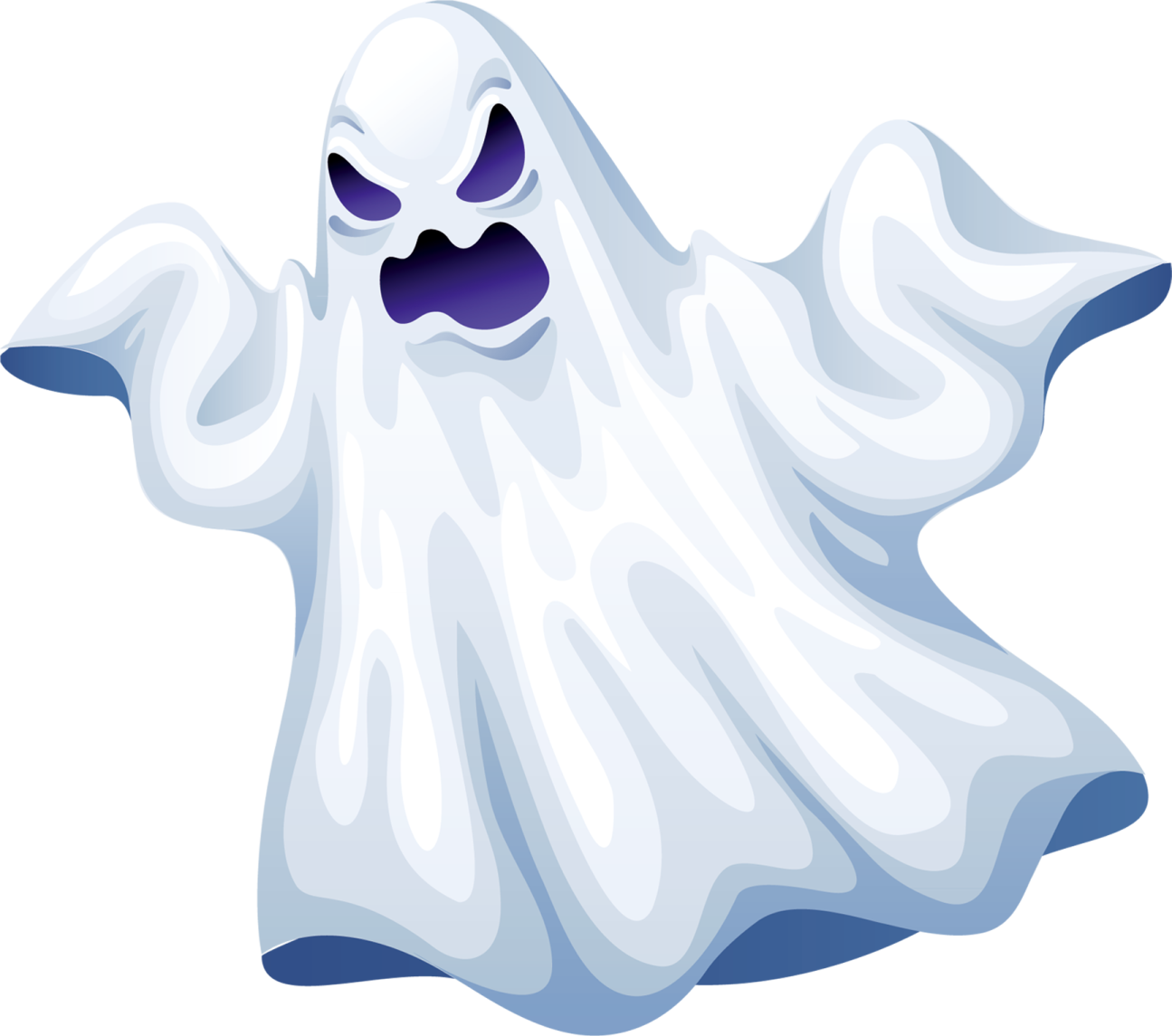 a ghost with its arms out and eyes open