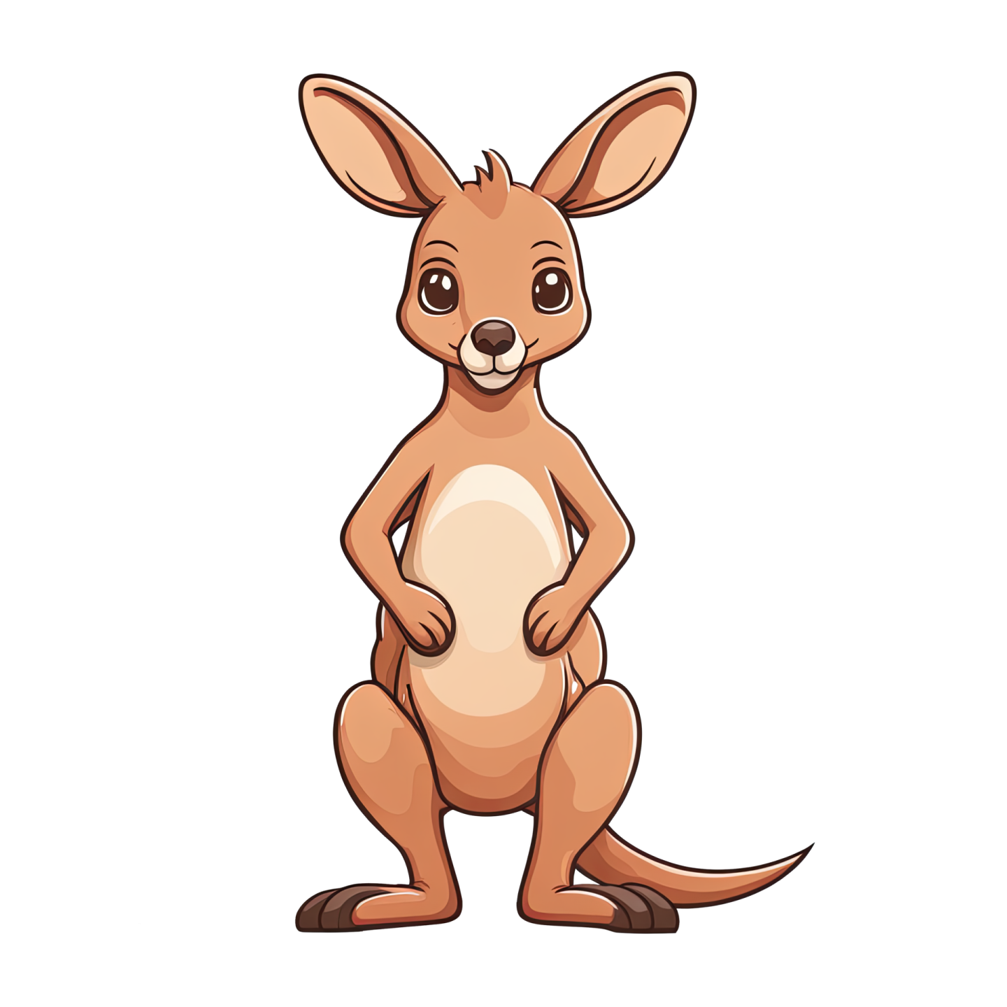a cartoon kangaroo standing on its hinds