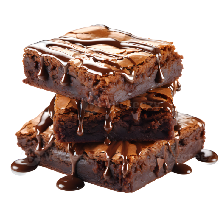 a stack of brownies sitting on top of each other pieces