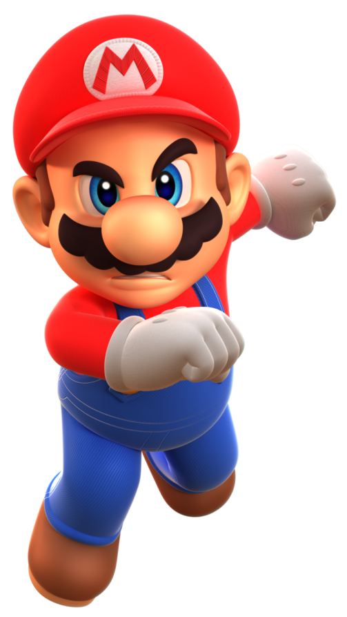 an image of a mario running in the air