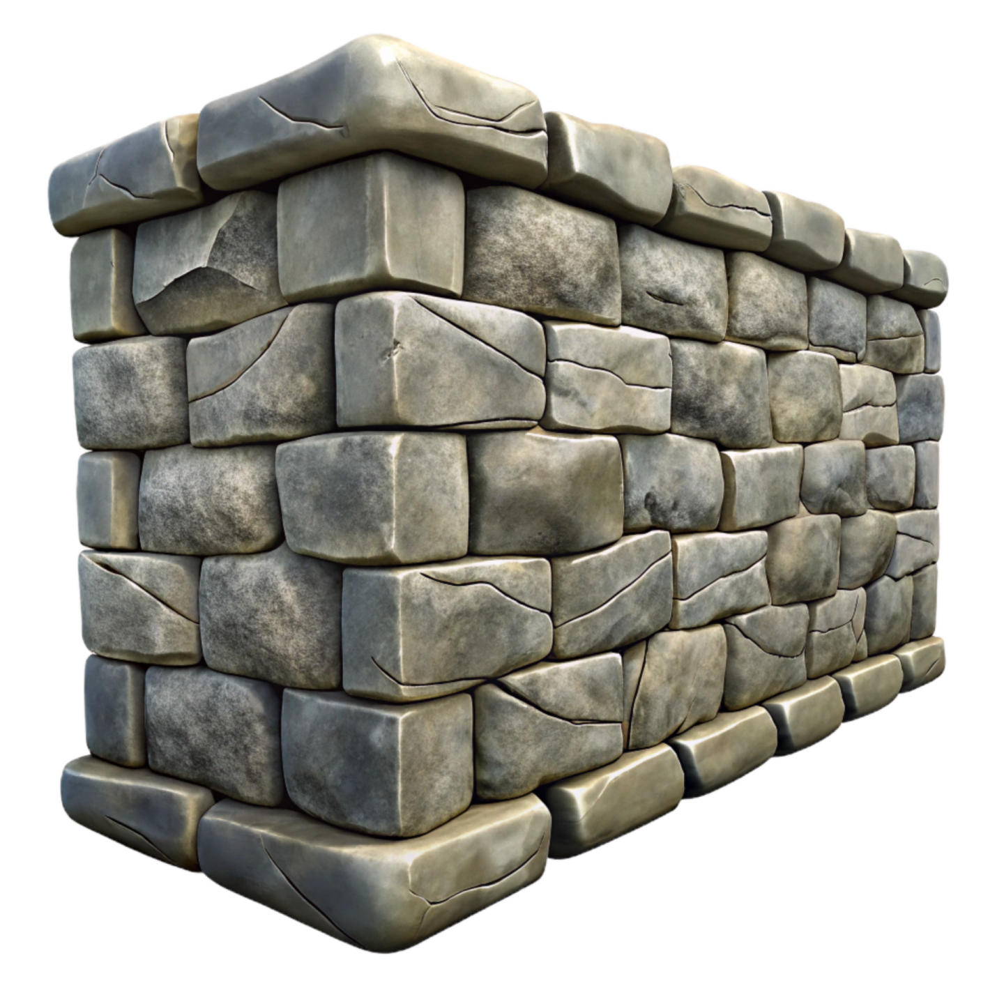 a stone wall on a white background