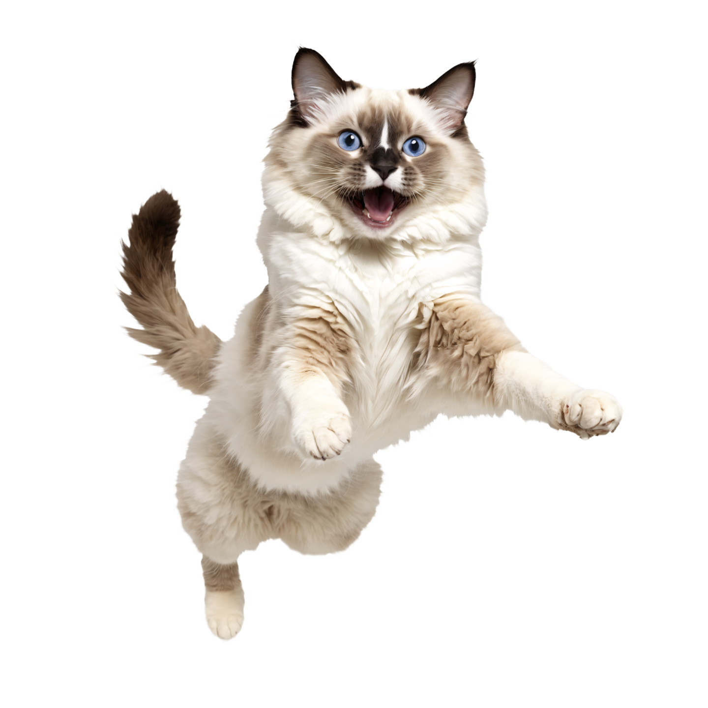 a cat is jumping up in the air