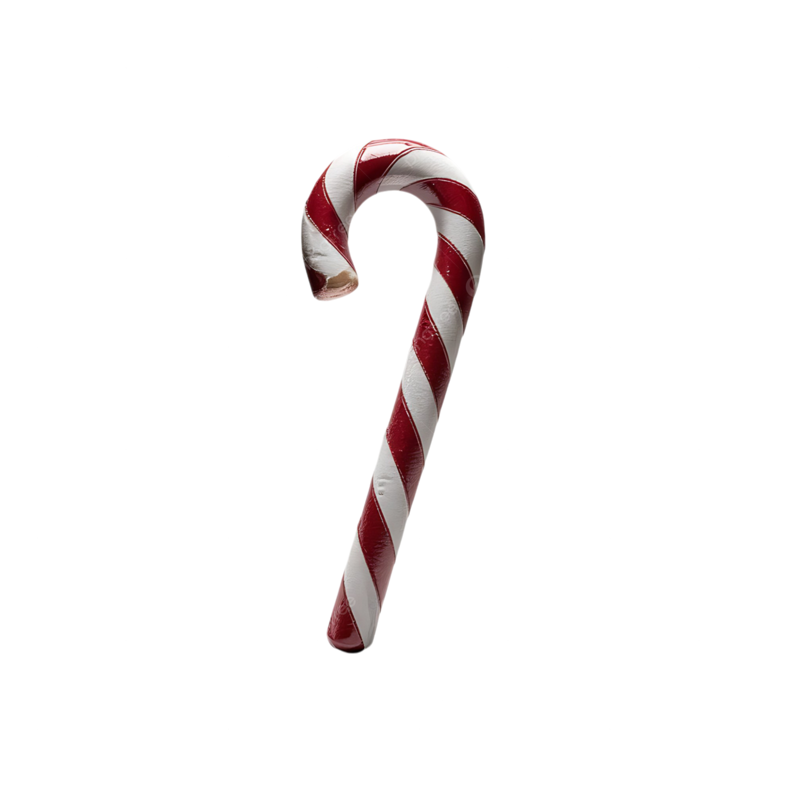 a red and white candy cane on a white background