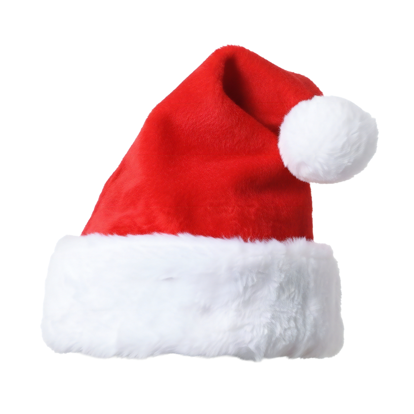 a red and white santa hat on a white background