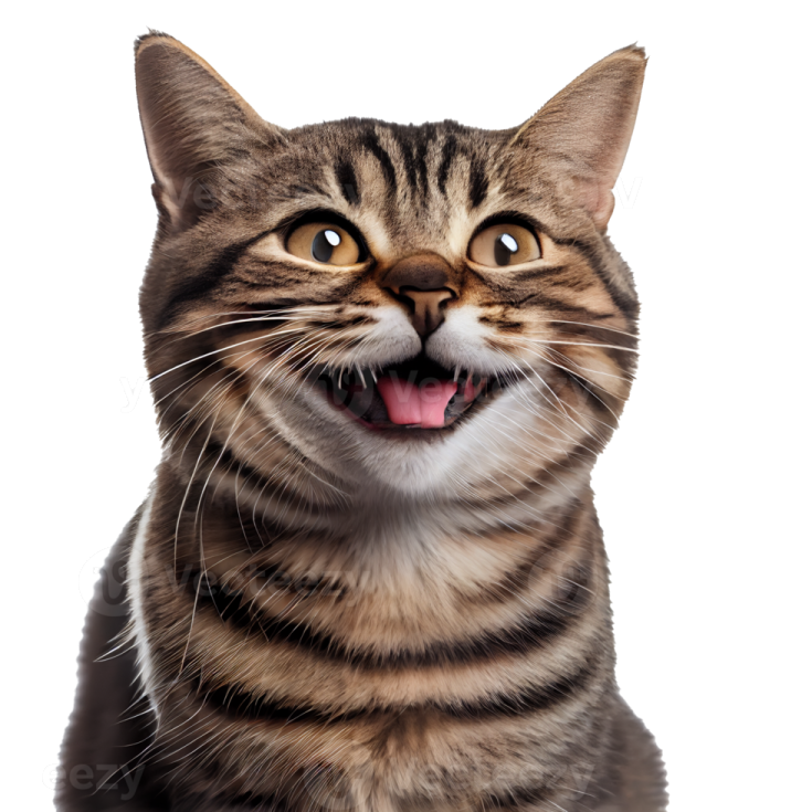 a cat with its mouth open and tongue out