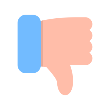 a thumbs up icon on a white background