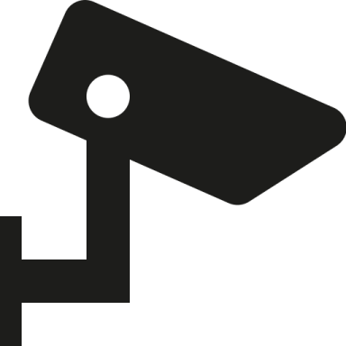 a black and white icon of a camera