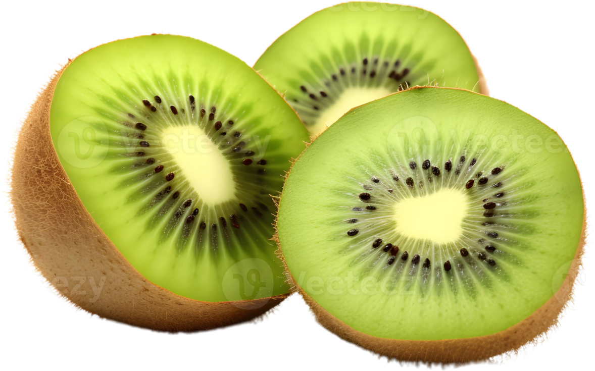 sliced kis of kiwia fruit