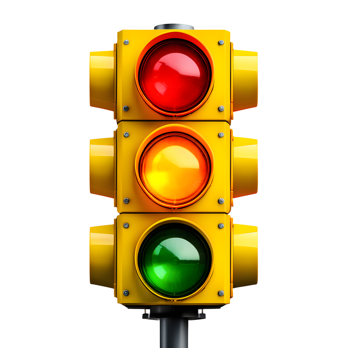 a traffic light with red and green lights