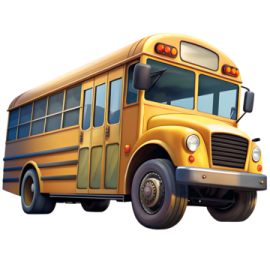 a yellow school bus on a white background