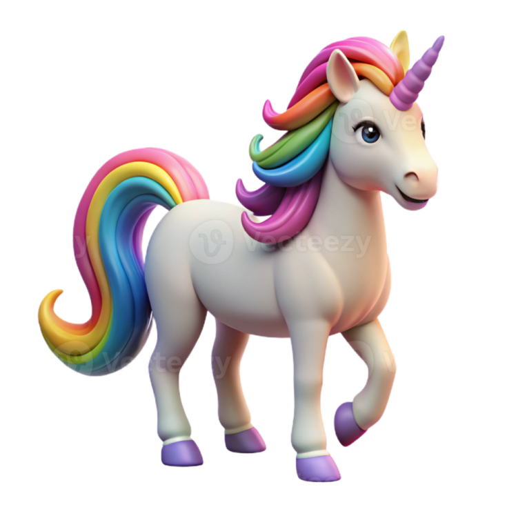 a white unicorn with pink hair and blue eyes