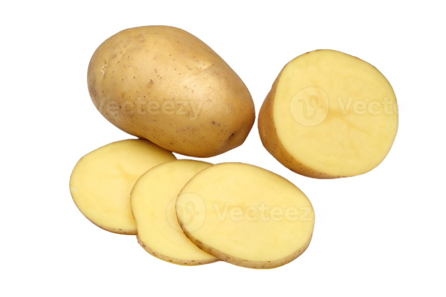 potatoes on a white background