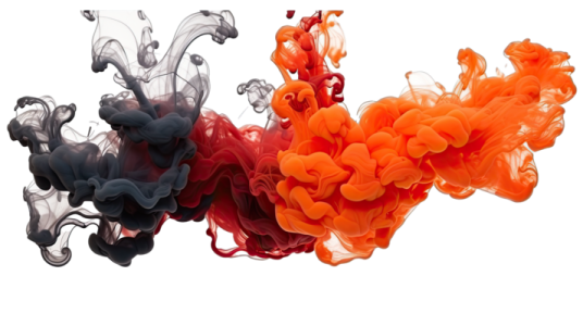 red and black ink in water