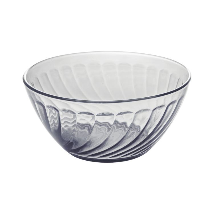 a glass bowl on a white background