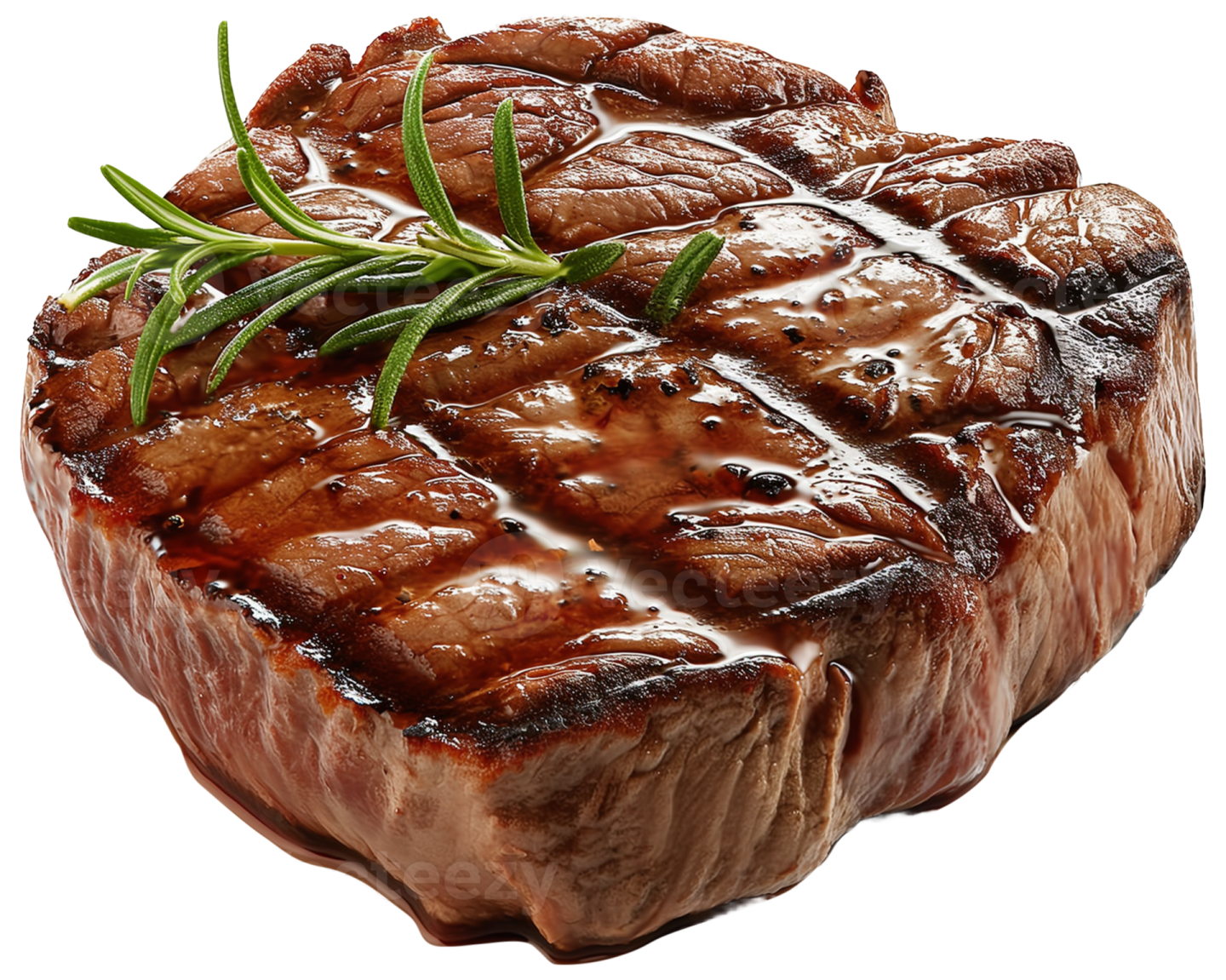 a piece of steak on a white background